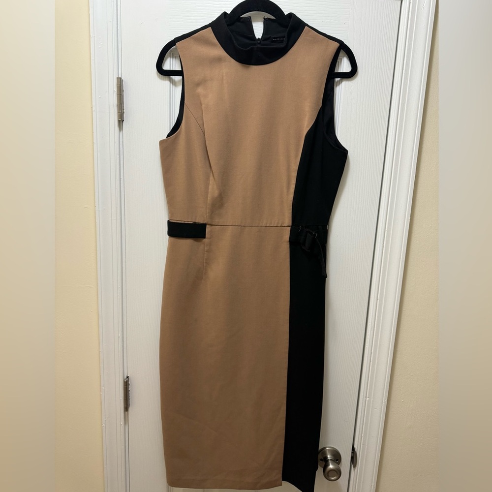 Midi brown and black dress
